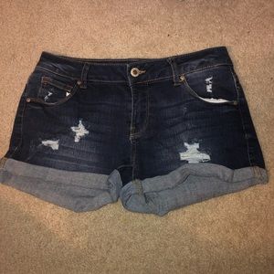 blue jean shorts